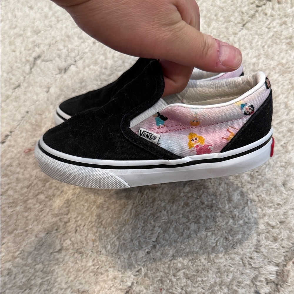 Vans Kids Black and White Cartoon Slip-On Sneakers
